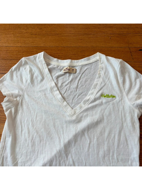Hollister Other - Vintage y2k hollister white and neon green baby tee